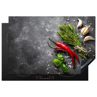 HERDABDECKPLATTE Pfeffer - Kräuter - Gewürze - Beton 78x52 cm - Rot, Kunststoff (78/0.2/52cm) - MuchoWow