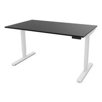 SCHREIBTISCH Elektrisch höhenverstellbarer Schreibtisch Y-Line Schwarz Signalweiß 140/80/62-127cm - Schwarz/Weiß, Holzwerkstoff/Metall (80/140/127cm) - ASSMANN