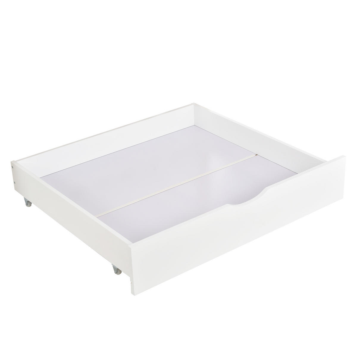 HAUSBETT 90/200 cm DE-00506, in Weiß+Holzfarbe, 2 Schubladen - Weiß, Holz (90/200cm) - ComfortXL