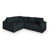 ECKSOFA ERONIS L-S Schwarz Kordstoff mit Schlaffunktion - Schwarz, Holz (265/194cm) - MASSENO