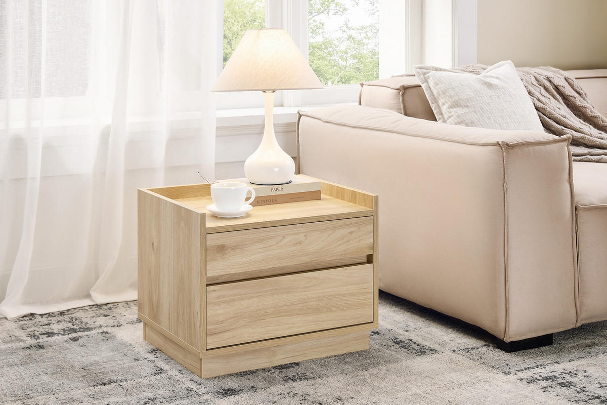 NACHTTISCH Natur - Naturfarben, Holzwerkstoff (50/40/40cm) - SoBuy