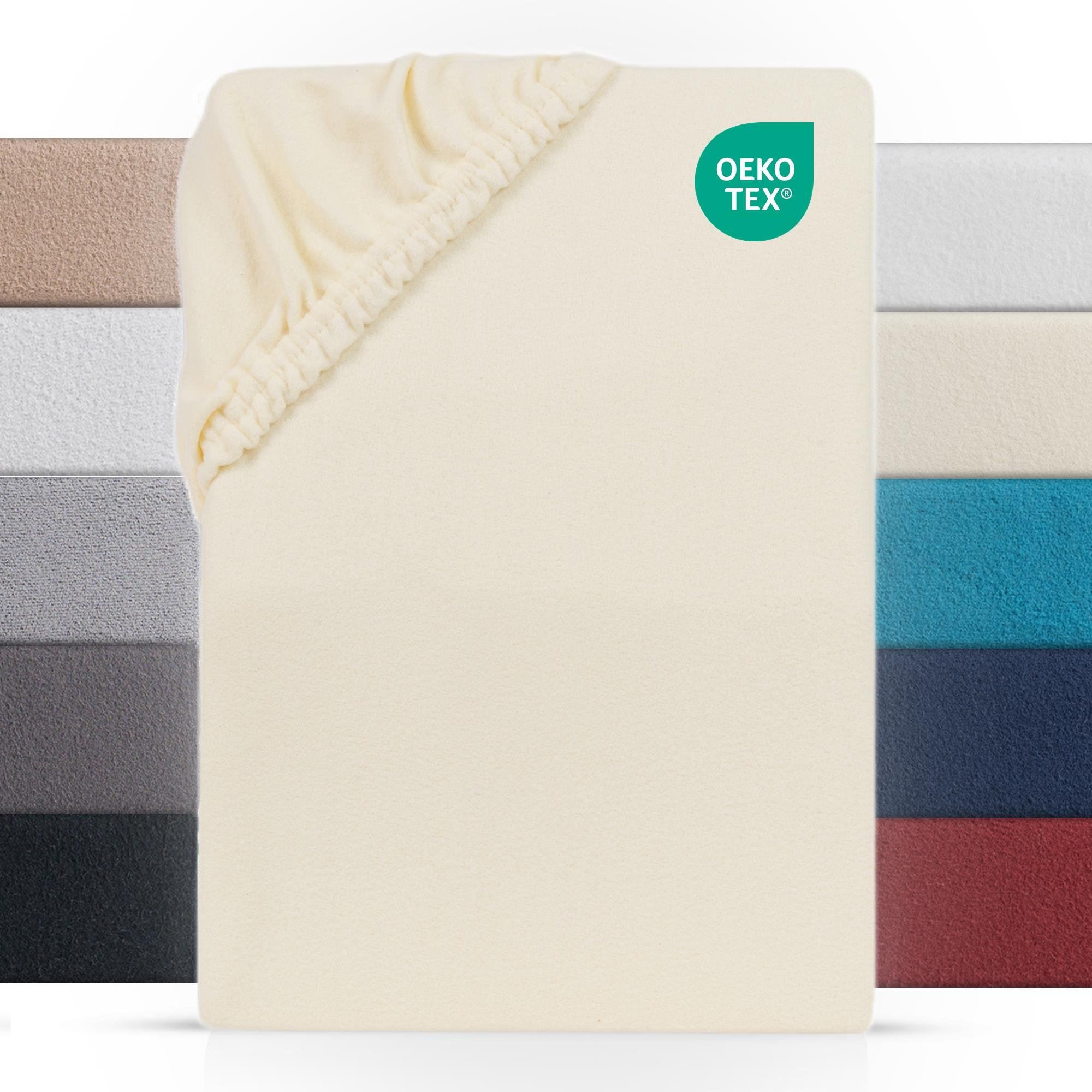 BOXSPRING-SPANNBETTLAKEN 180-200x200-220 cm, Warmes Winter Teddy Fleece Bettlaken Creme - Naturfarben, Textil (200/220cm) - Carpe Sonno