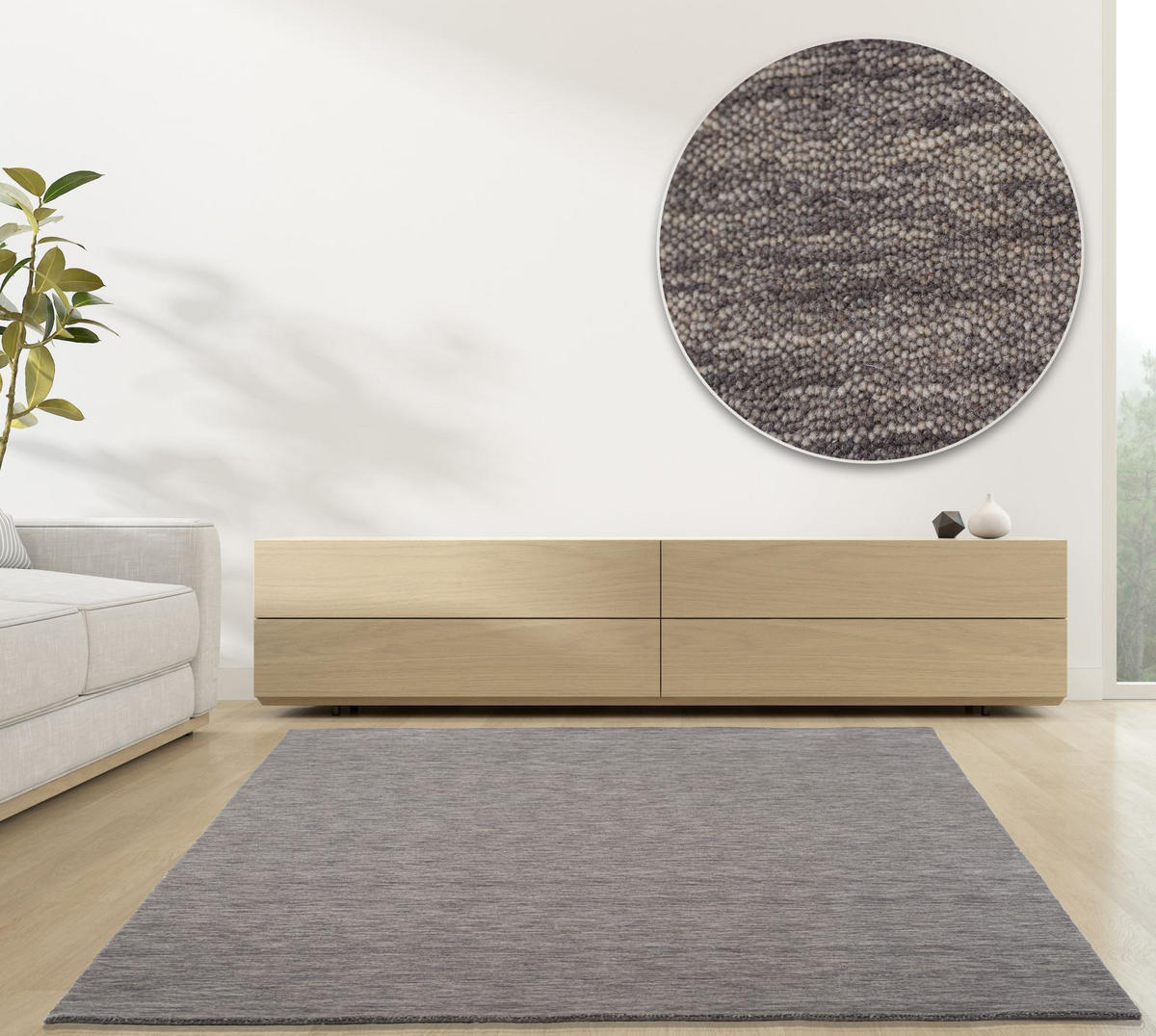 WEBTEPPICH Luxus Designerteppich 70x140 cm - Grau, Textil (70/140cm) - Rug and Roll