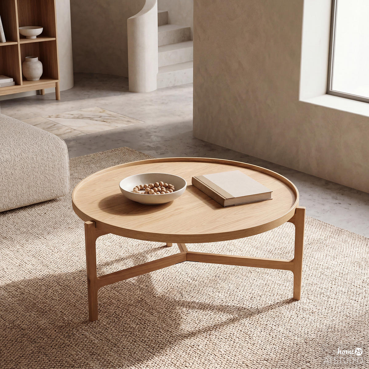 COUCHTISCH - Echtholzfurnier - Eiche - Braun, Holzwerkstoff (94/94/38cm) - home24