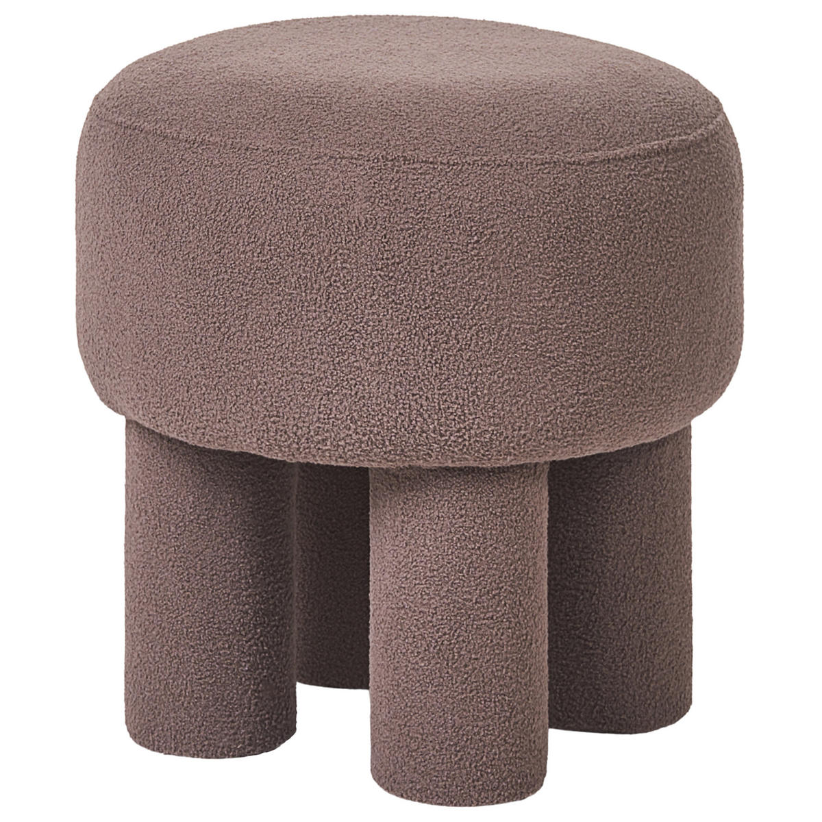 HOCKER Bouclé Braun Canby - Braun, Textil (43/38/43cm) - Beliani