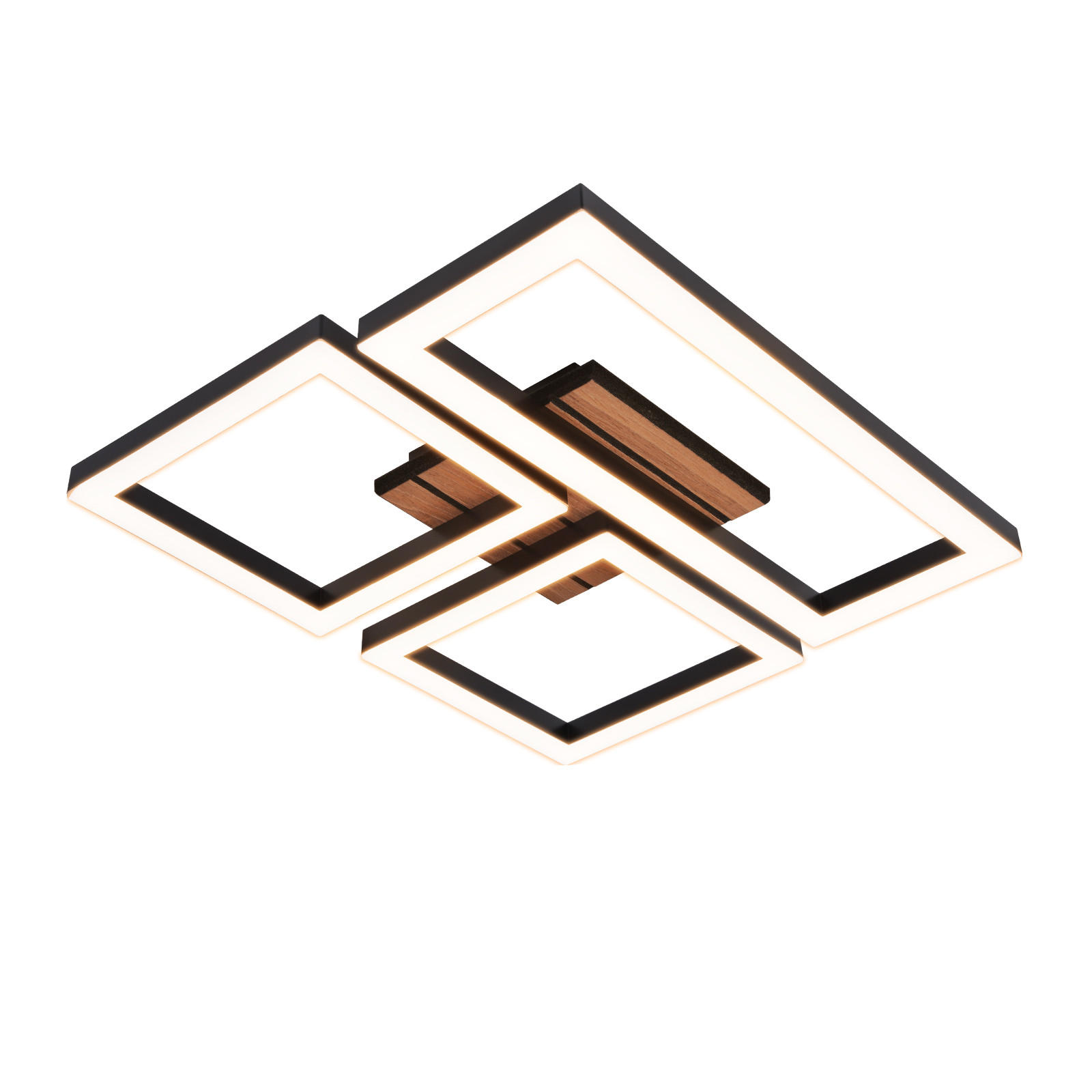 LED DECKENLEUCHTE Vrelis 37/31/6 cm - Schwarz, Kunststoff/Metall (37/31/6cm) - ZMH