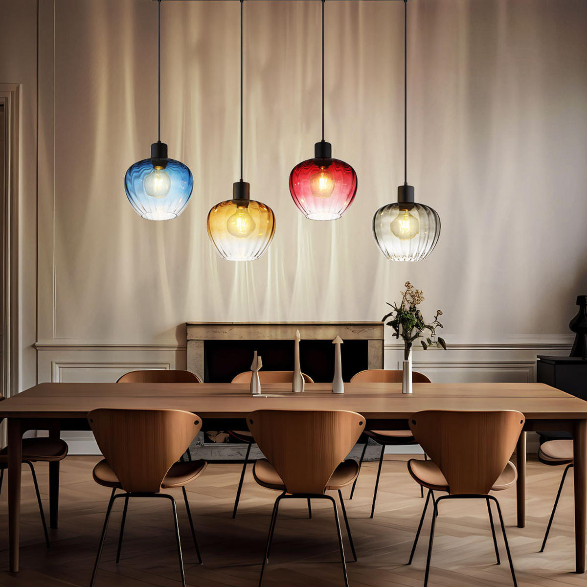 HÄNGELEUCHTE TOY Bunt Metall Schwarz - Multicolor, Glas (108/24/120cm) - Nowa