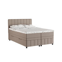 BOXBETT AVALON 140 x 200 cm mit Bettkasten und Topper - Beige - Beige, Holz - Panda Möbel