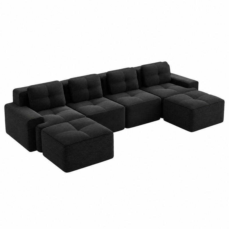 Meubliv Sofa Schwarz 177x69x382 cm