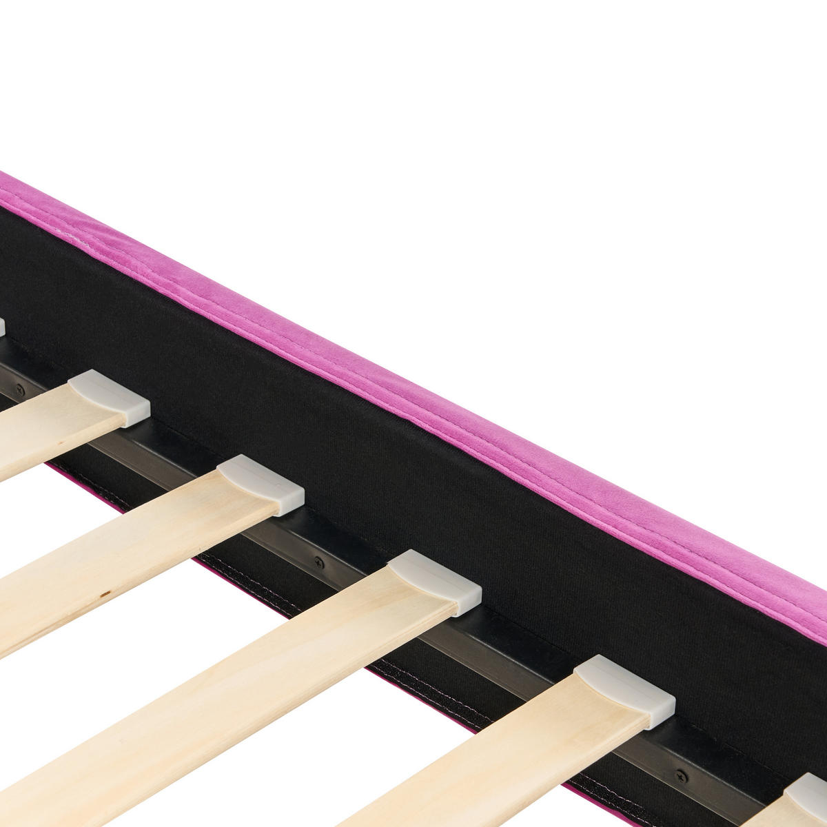 POLSTERBETT 90/200cm Fuchsia Fitou - Lila, Textil (90/200cm) - Beliani