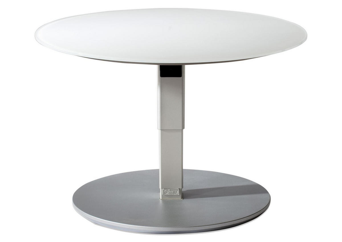 FUNKTIONSTISCH höhenverstellbar Cali 80 x 80 x 39-76 Couchtisch Weiß/Perlsilber - Weiß, Holz (80/80/39cm) - 58aufmkessel