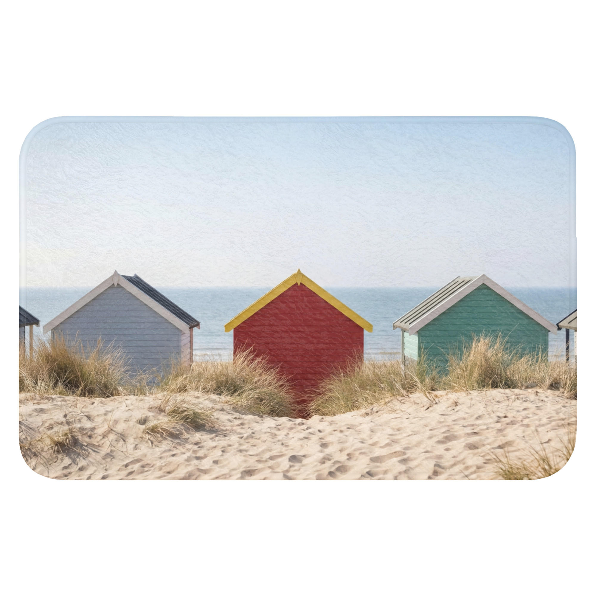 TEPIH ZA KUPAONICU Kućice na plaži 60x40 cm - višebojno, tekstil/plastika (60/40cm) - OnlyWow