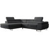 ECKSOFA Stevil Dunkelgrau Velours - Dunkelgrau/Silberfarben, Textil/Metall (275/203cm) - Selsey
