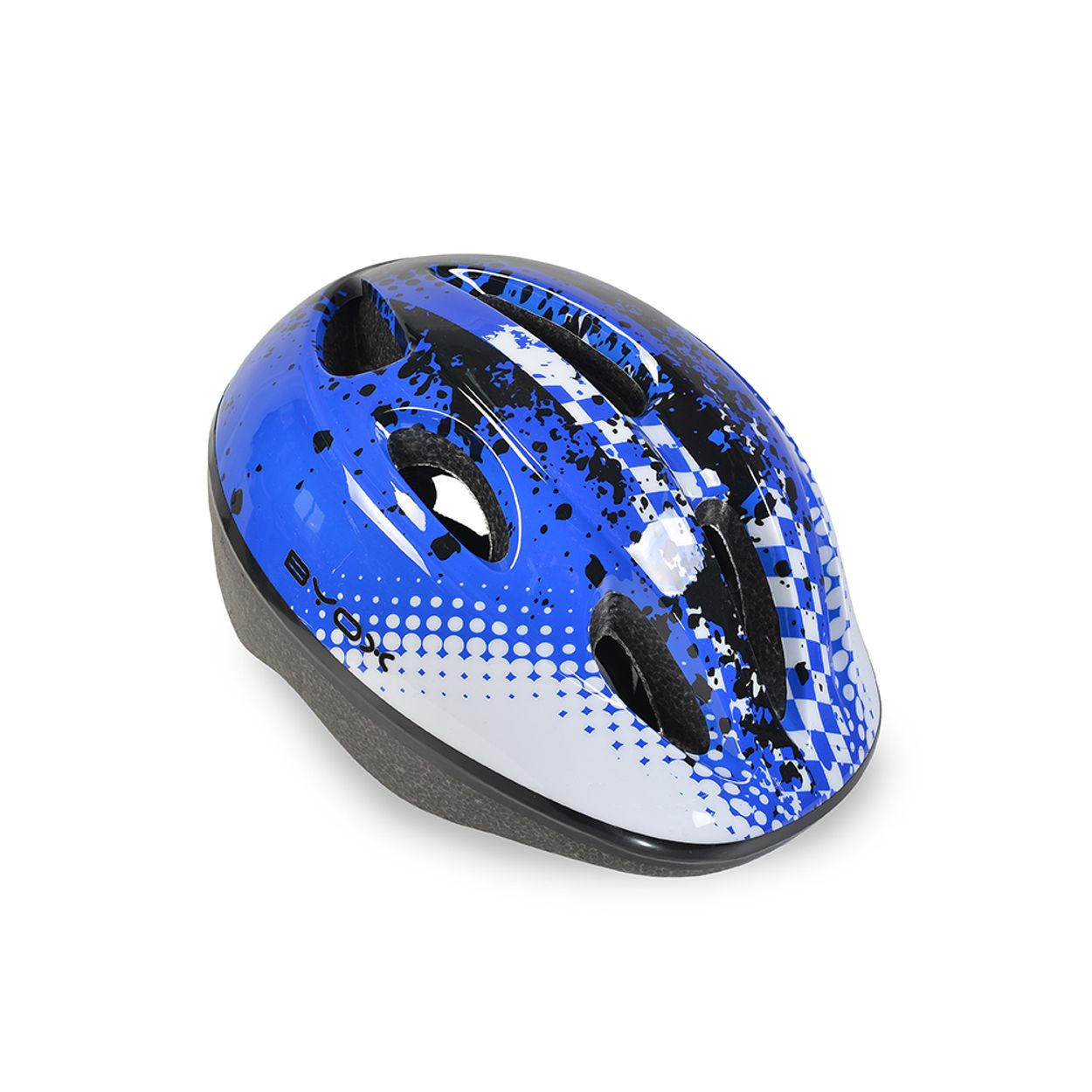 KINDERHELM Y03 blau Größe S 48-54 cm, LED-Beleuchtung, 8 Löcher, EPS und PVC-Schale - Blau, Kunststoff (20/27cm)