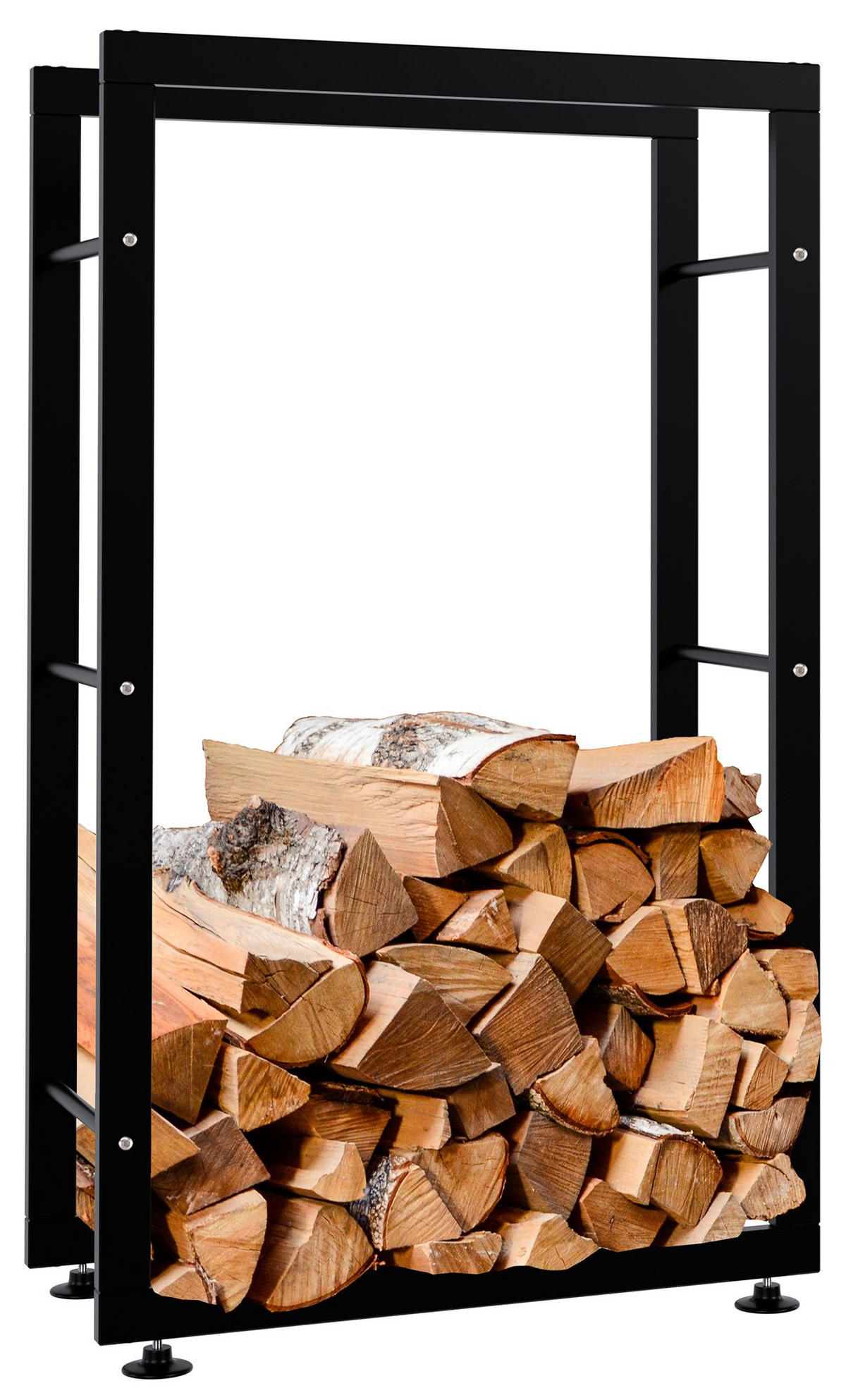 KAMINHOLZREGAL 60/25/100 cm Metall schwarz - Schwarz, Metall (60/100/25cm) - CLP