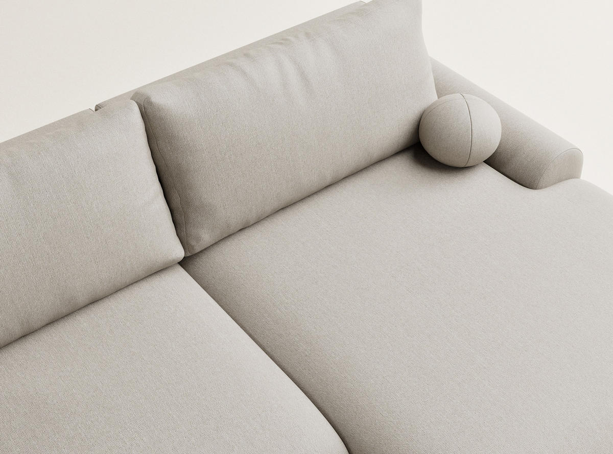 ECKSOFA MIT SCHLAFFUNKTION Tallin Beige Webstoff - Beige/Schwarz, Holz/Holzwerkstoff (240/145cm) - Maison de Reve