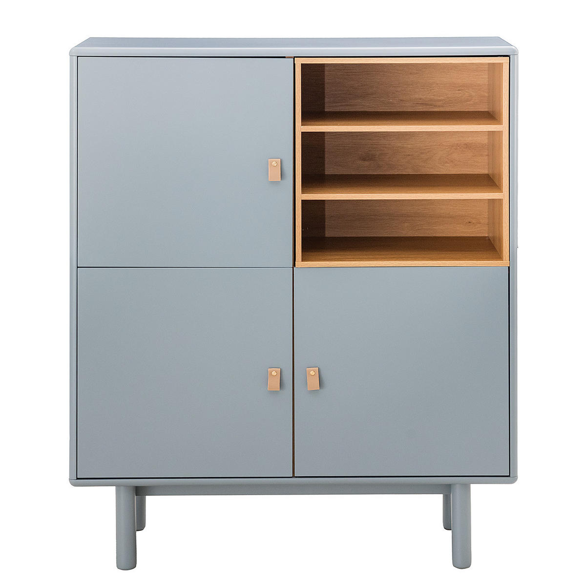 KOMMODE - MDF / Spanplatte - Blaugrau/Braun, Holz/Holzwerkstoff (100/120/40cm) - home24