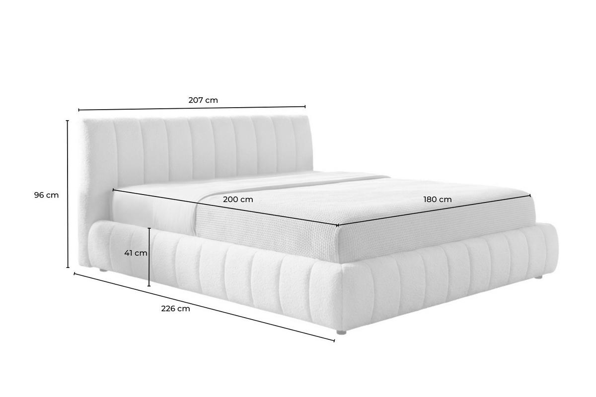POLSTERBETT ALIOTTA Grau Bouclé - Grau, Textil (180/200cm) - KAWOLA
