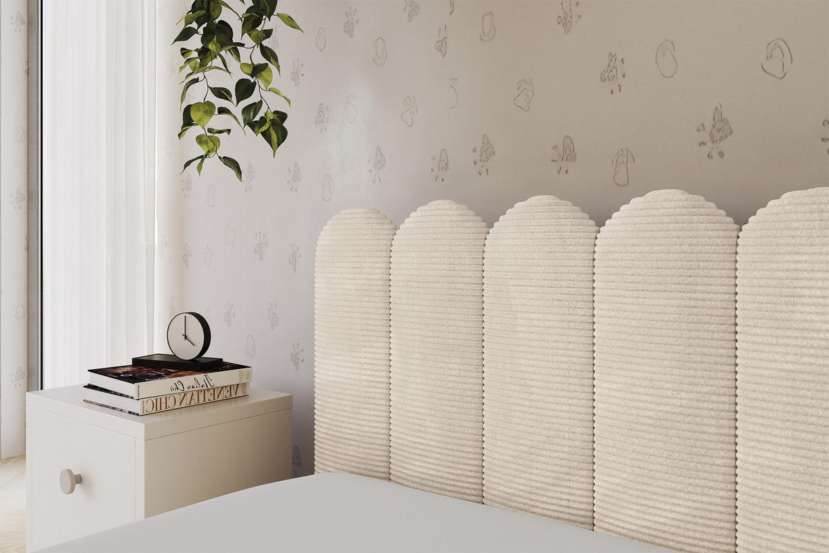 EINZELLBETT Jugendbett mit Bettkasten, Rechts - ARTY 90x200 Beige - Kaschmir, Holzwerkstoff/Textil (90/200cm) - ALTDECOR