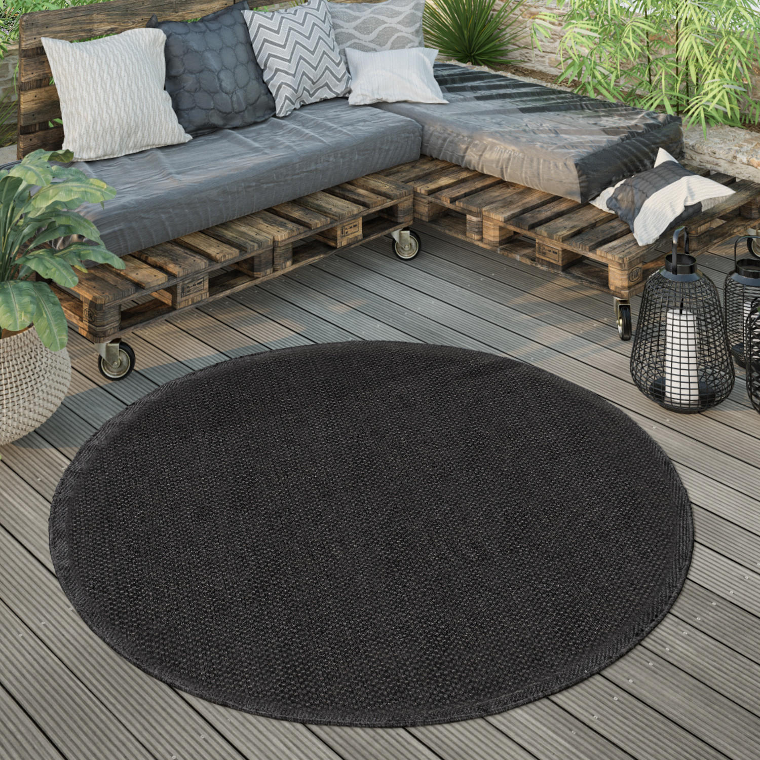 OUTDOORTEPPICH 200/200 cm Timber 125 - Schwarz, Textil (200/200cm) - Paco Home