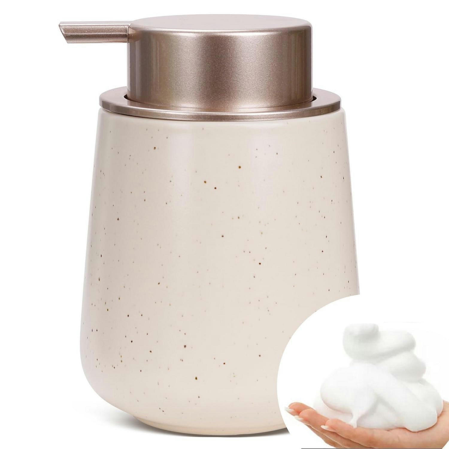 SCHAUMSEIFENSPENDER Keramik Beige 350 ml - Beige, Keramik (9/12/9cm)