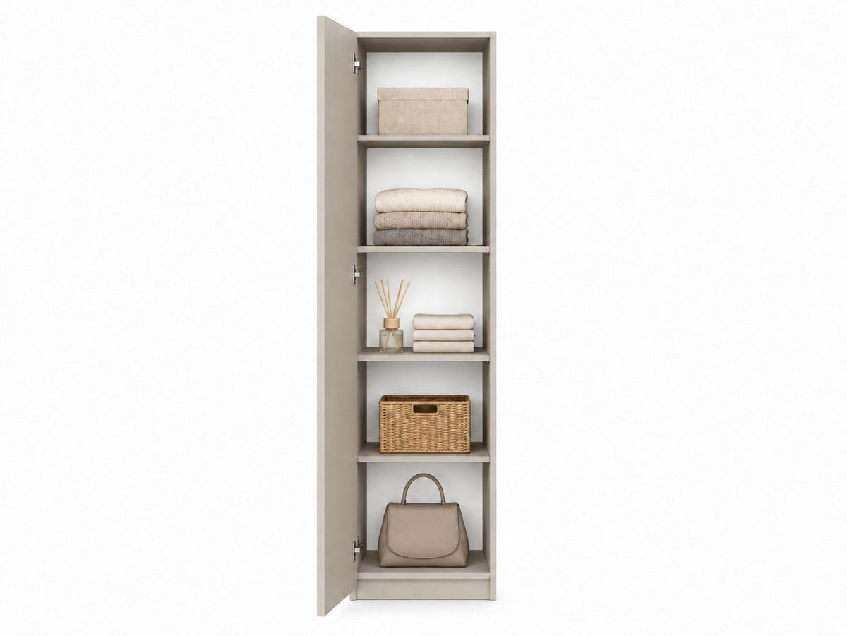 DREHTÜRENSCHRANK ROSA 1D 50/210/55, 1-türig, Kaschmir - Kaschmir/Schwarz, Holzwerkstoff (50/210/55cm) - imoebel24