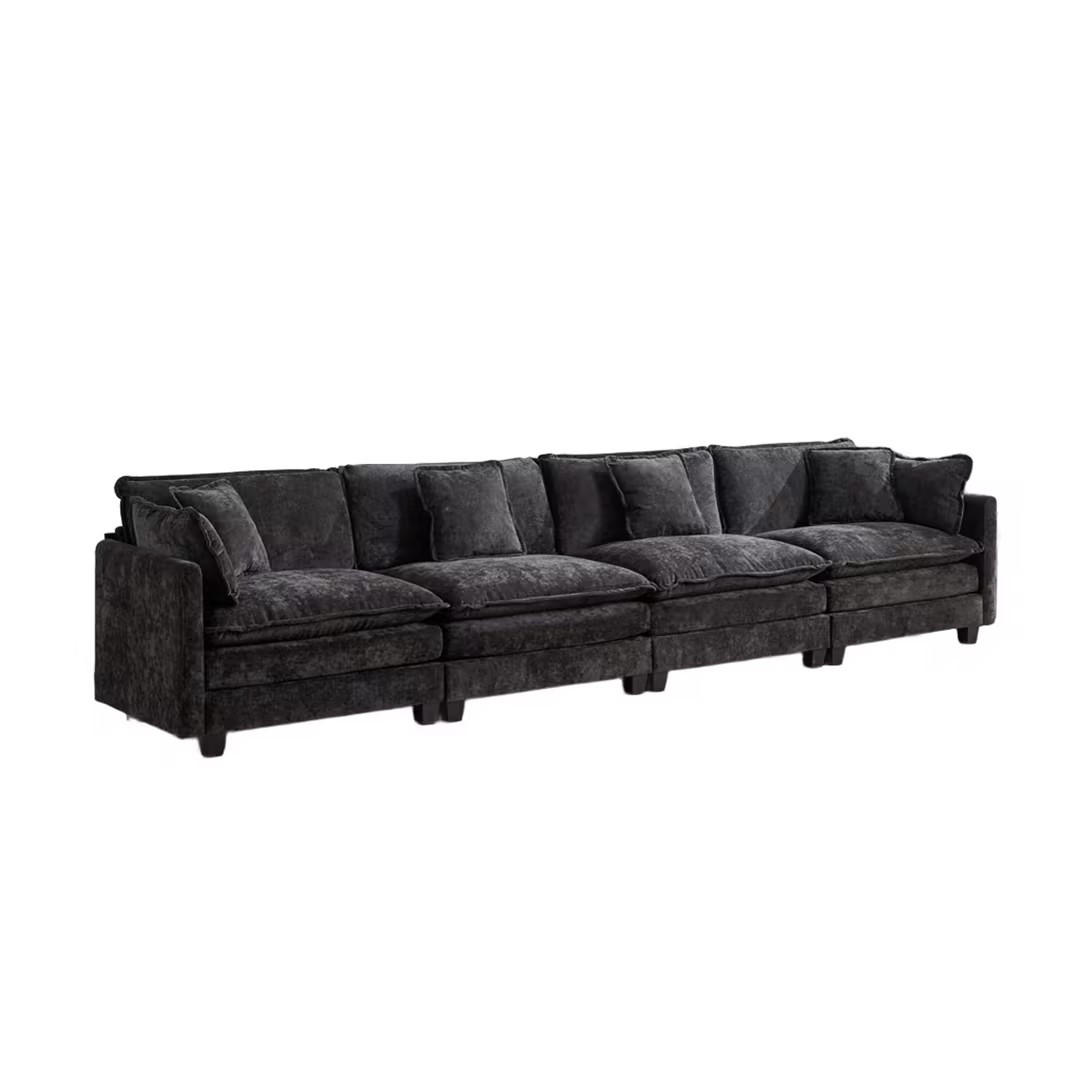 Luhomfu Sofa Schwarz 75x84x380 cm