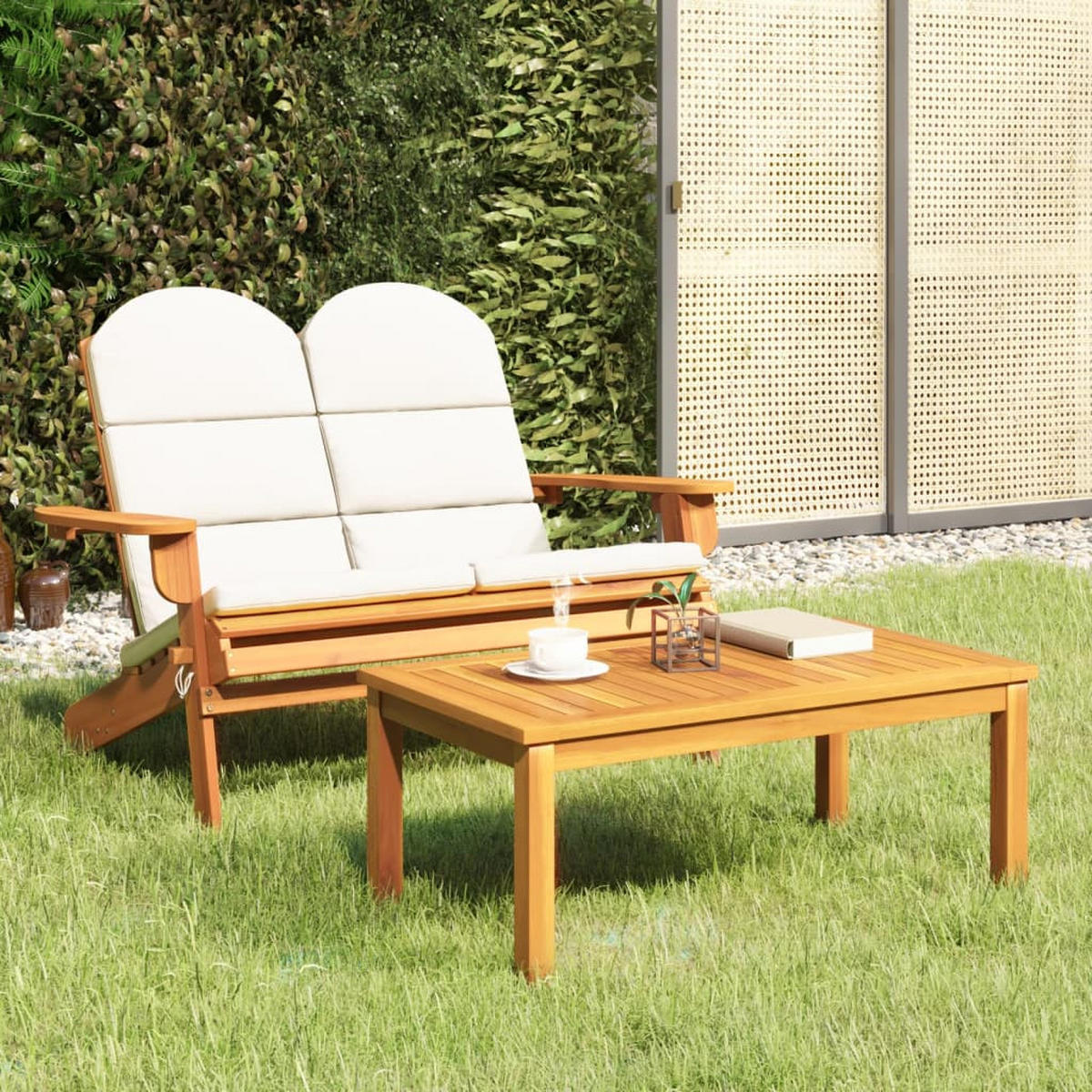 2-TLG. Garten-Lounge-Set Adirondack Massivholz Akazie - Braun, Holz (126/90/84cm) - furnicato