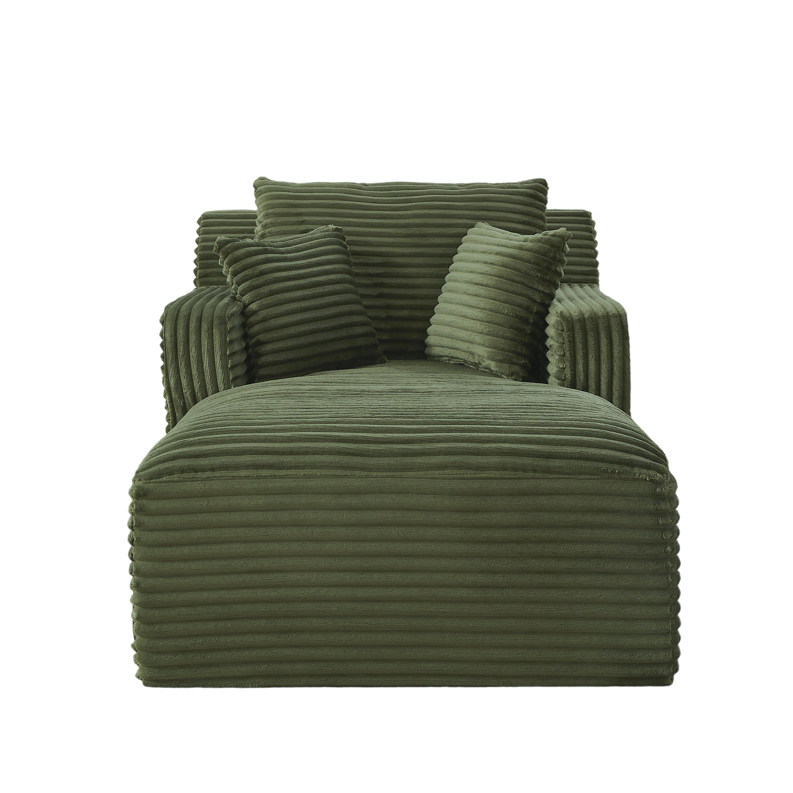CHAISELONGUE 3-in-1 Cord Grün ohne Montage - Grün, Kunststoff (100/82/166cm) - Meubliv