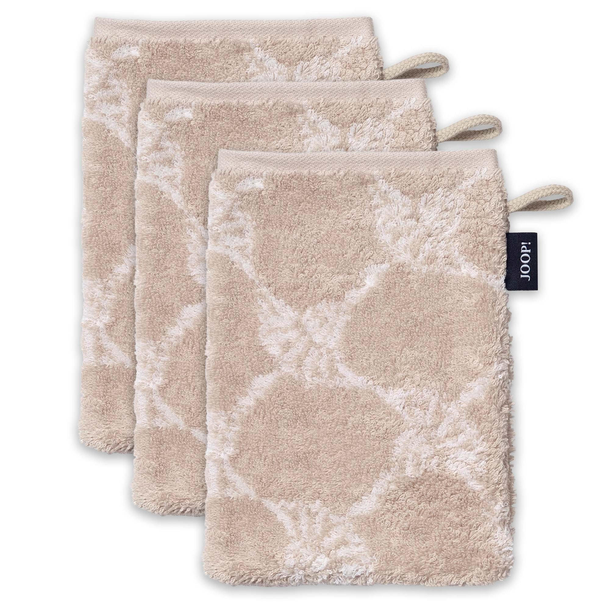 WASCHLAPPEN Unisex Doubleface Beige 3er Pack Baumwolle - Beige, Textil (16/22cm) - Joop!