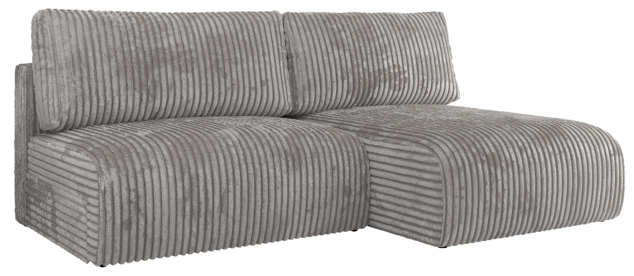 ECKSCHLAFSOFA VIVO L Grau Cord - rechts - Schwarz/Grau, Kunststoff/Textil (150/223cm) - MKS