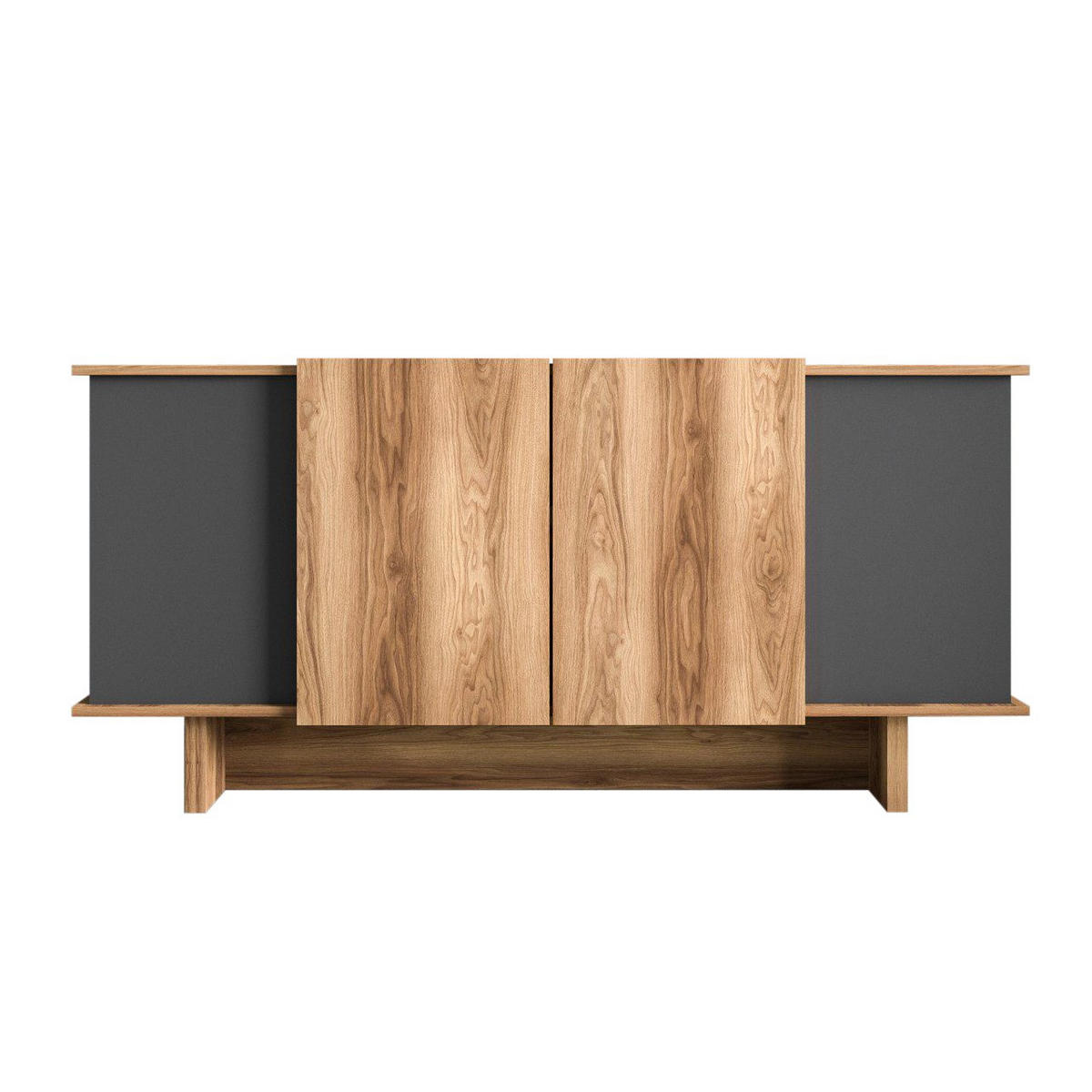 BUFFETSCHRANK diana grau anthrazit - Grau, Holz (40/81/180cm) - Habitat Garten