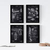 POSTER Set mit 4 Schwarz Waffen Patent A4 Rahmenlos - Klar, Papier (29.7/3cm) - Nacnic
