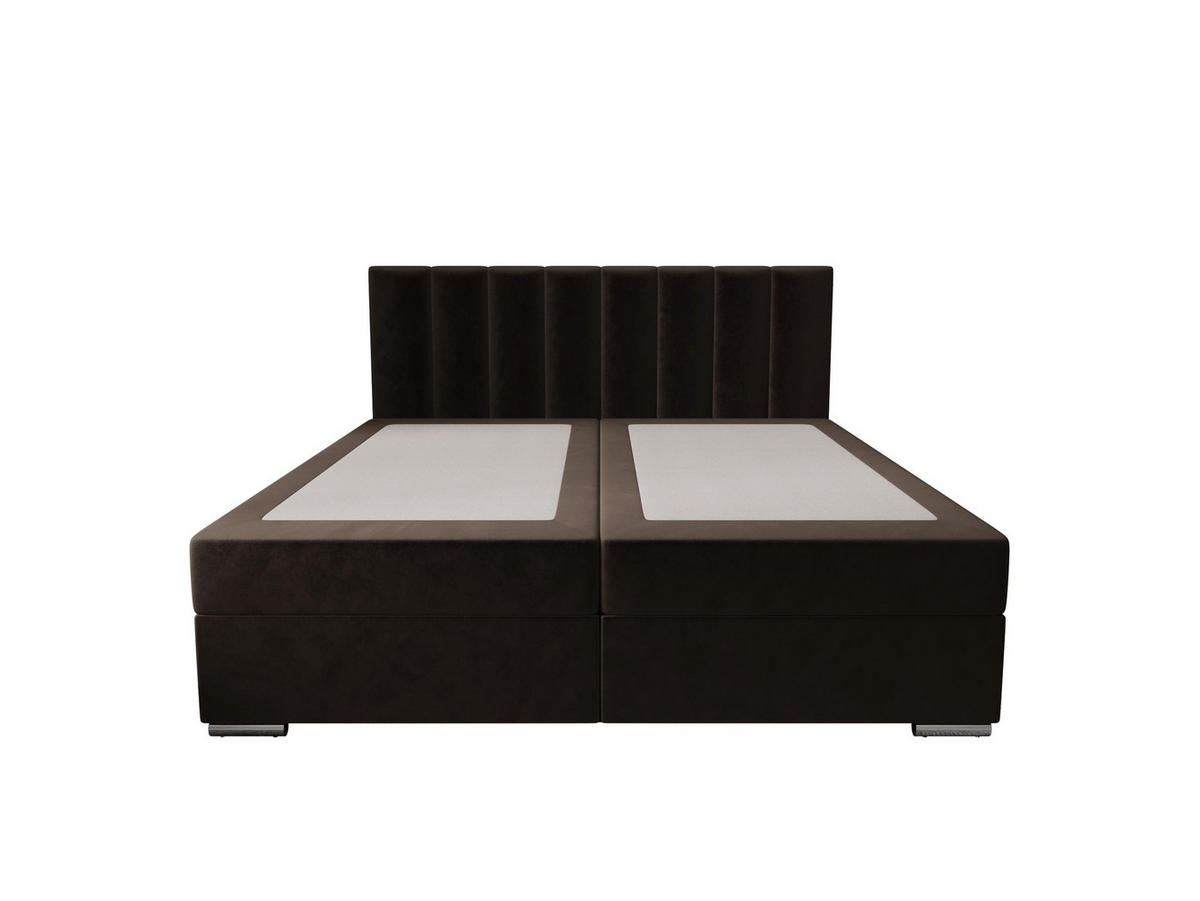 BOXBETT ZILANO 2 mit Matratze H3 und Topper 180x200 Itaka 41 - Dunkelbraun, Holz/Textil (180/200cm) - Bedante