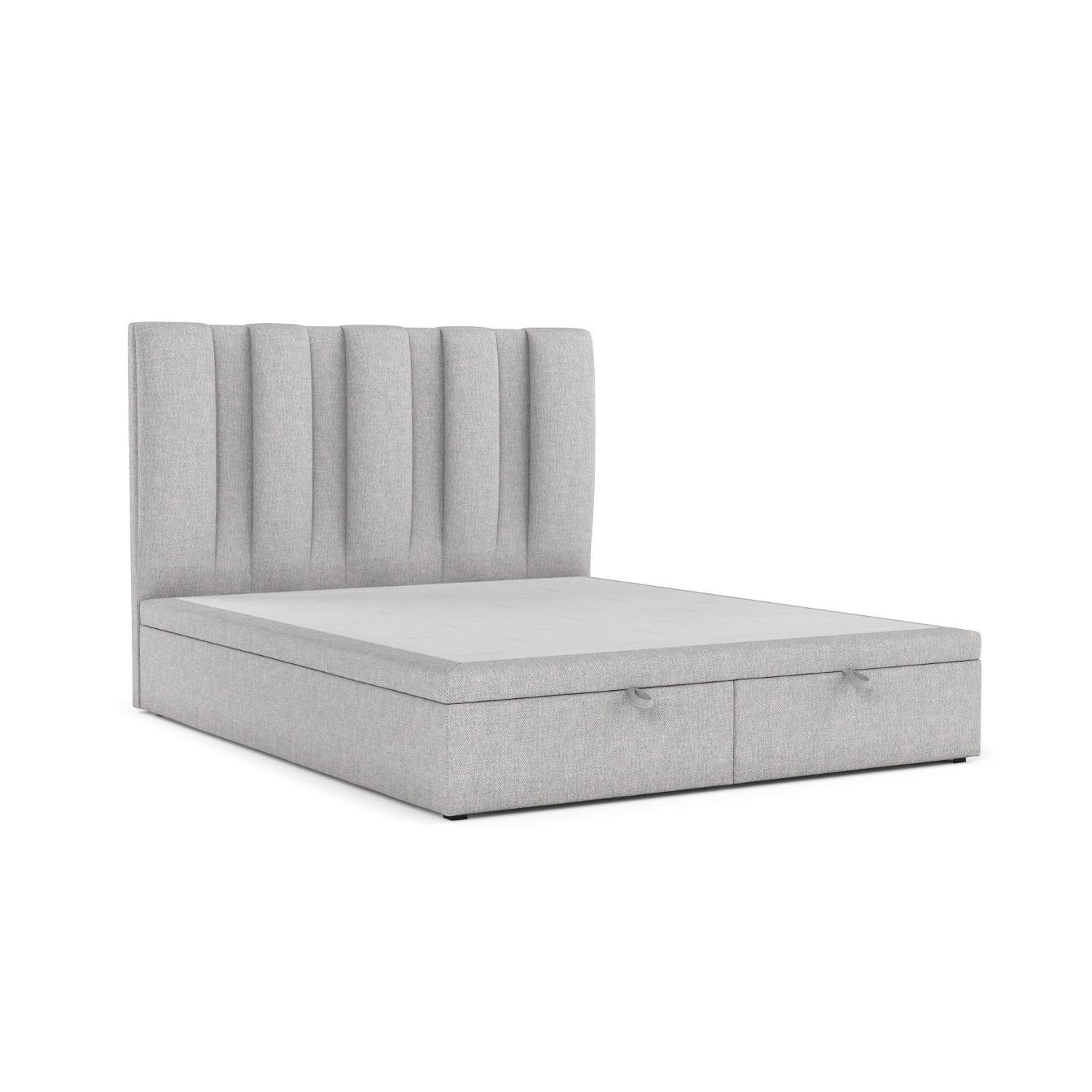 POLSTERBETT Orta mit Stauraum 120/200 cm Grau im Megan Stoff - Schwarz/Grau, Holz/Holzwerkstoff (120/200cm) - AltaBeds