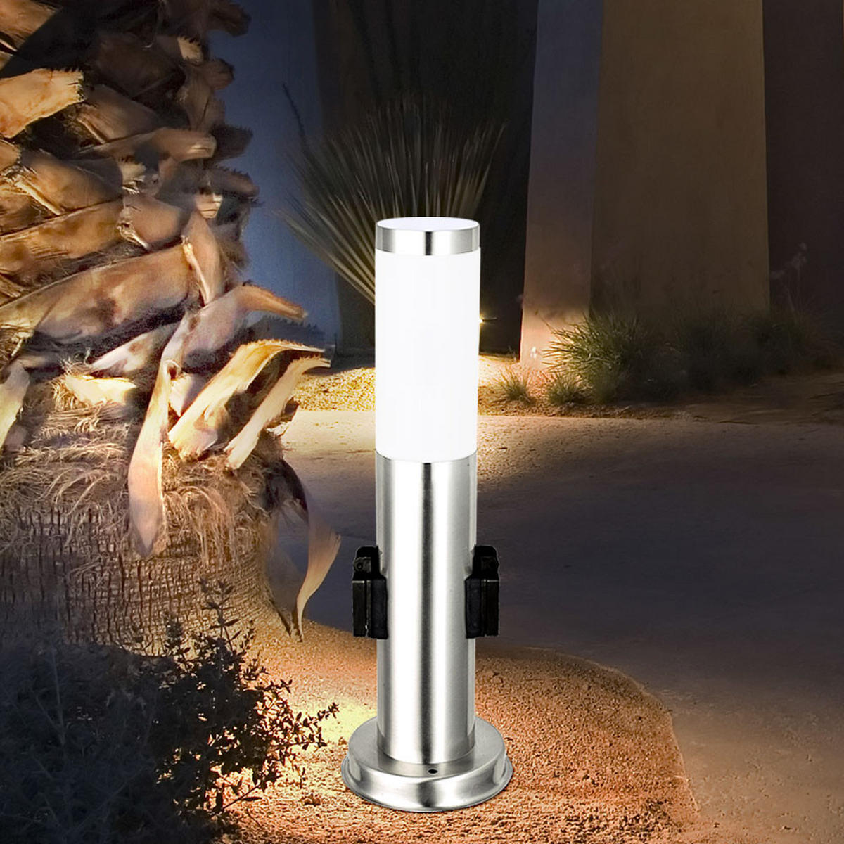 LED WEGELEUCHTE Silber Metall - Silberfarben, Kunststoff (8/8/45cm) - Globo Lighting