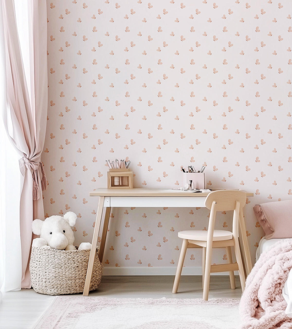 VLIESTAPETE Cherry, Schmetterlinge 50 cm x 10 m, rosa - Pink/Koralle, Papier (1000/50cm) - Lilipinso