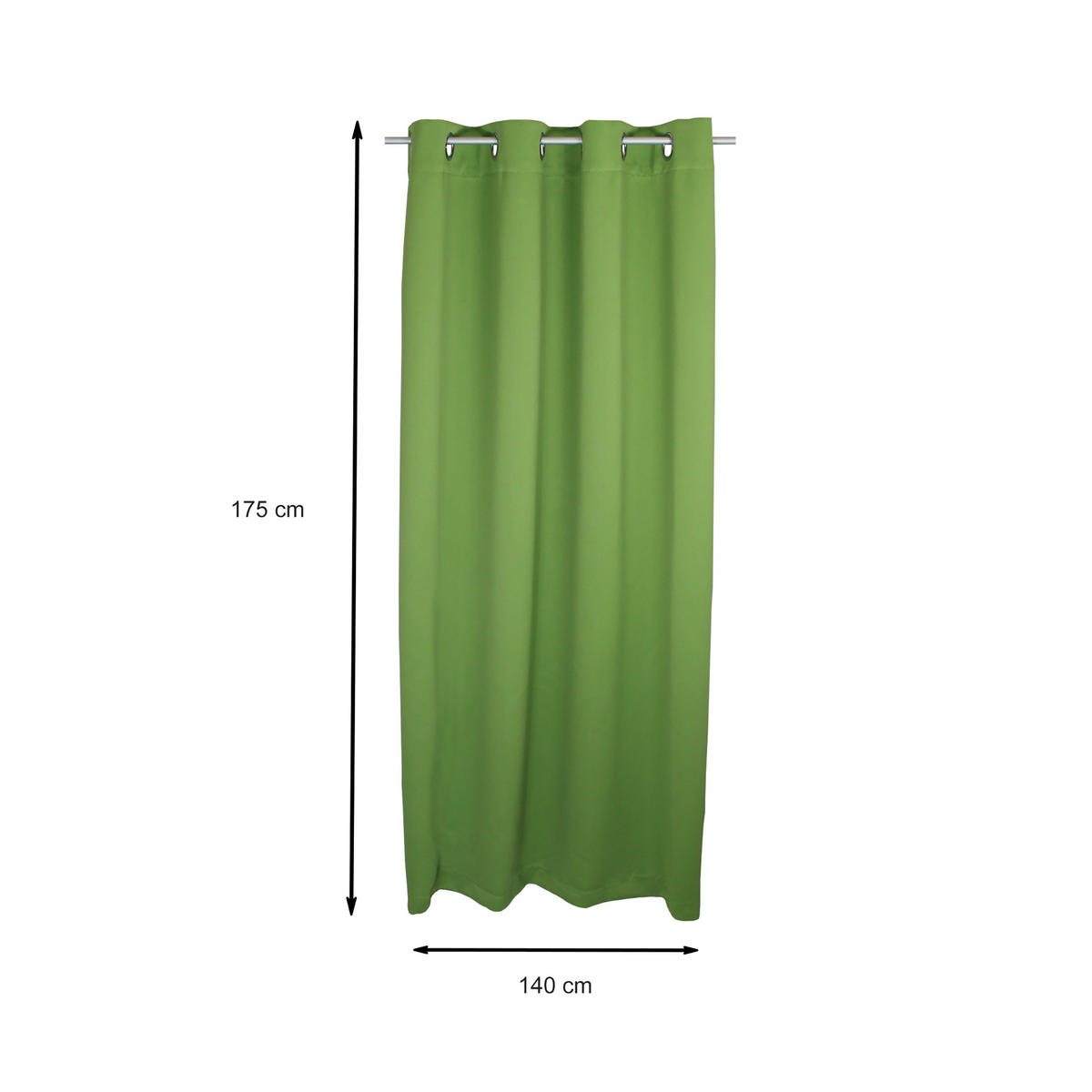 VERDUNKELUNGSVORHANG Ösen 140/175 cm Grün - Grün, Textil (140/175cm) - TiborTex
