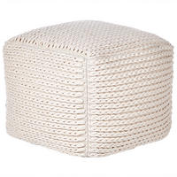 PUF Bavlna Světle béžový Daman - béžová, plast (50/35/50cm) - Beliani