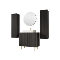 BADMÖBEL-SET Nubia IV - Goldfarben/Schwarz, Holzwerkstoff/Metall (87/79/45cm) - MIRJAN24