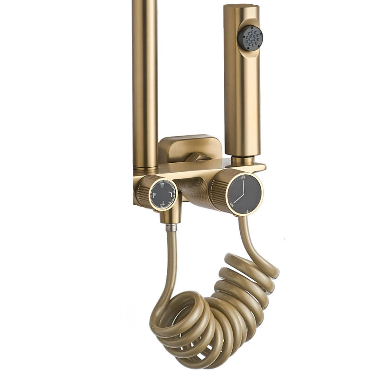 DUSCHGARNITUR Rea Helix Brush Gold - Goldfarben, Metall (30/114.5/38cm) - REA
