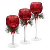 TEELICHTHALTER Weihnachtszweig 3er-Set - Rot, Glas (13/40cm) - Atmosphera Createur d´interieur
