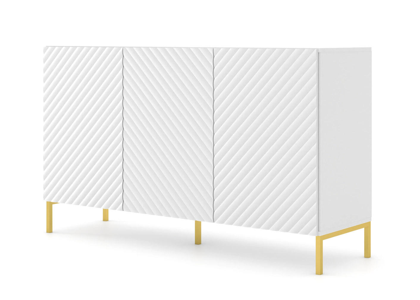 KOMMODE Weiß, Gold 150/87/42 - Weiß, Holzwerkstoff (150/87/42cm) - RAUMHIRSCH FURNITURE