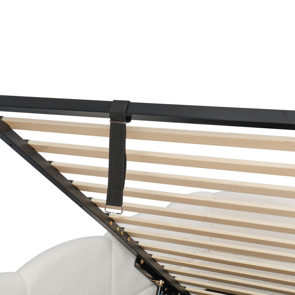POLSTERBETT Stauraumbett 90/200 cm aus Bouclé mit USB-Anschlüssen Beige - Beige, Textil (90/200cm) - Modenvie