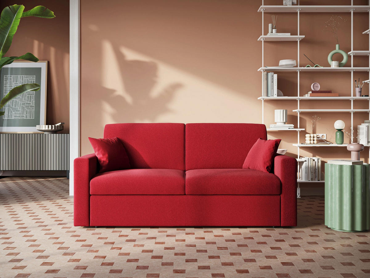 SCHLAFSOFA Kansas - Braun, Textil (192/92/95cm) - Divani.store