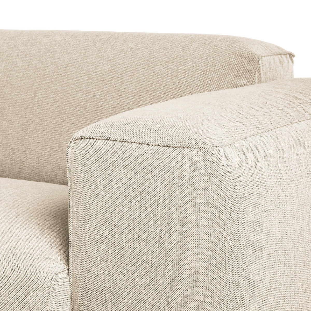 ECKSOFA mit XL-Longchair - Beige/Schwarz, Kunststoff/Textil (260/171cm) - home24