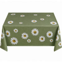 TISCHDECKE 130/170 cm Oliv rechteckig Gänseblümchen - Olivgrün, Textil (130/170cm) - TiborTex