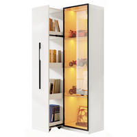 VITRINE 70/40/160 cm Weiß aus MDF mit LED-Beleuchtung - Weiß, Holzwerkstoff (40/160/70cm) - OKMYHOME