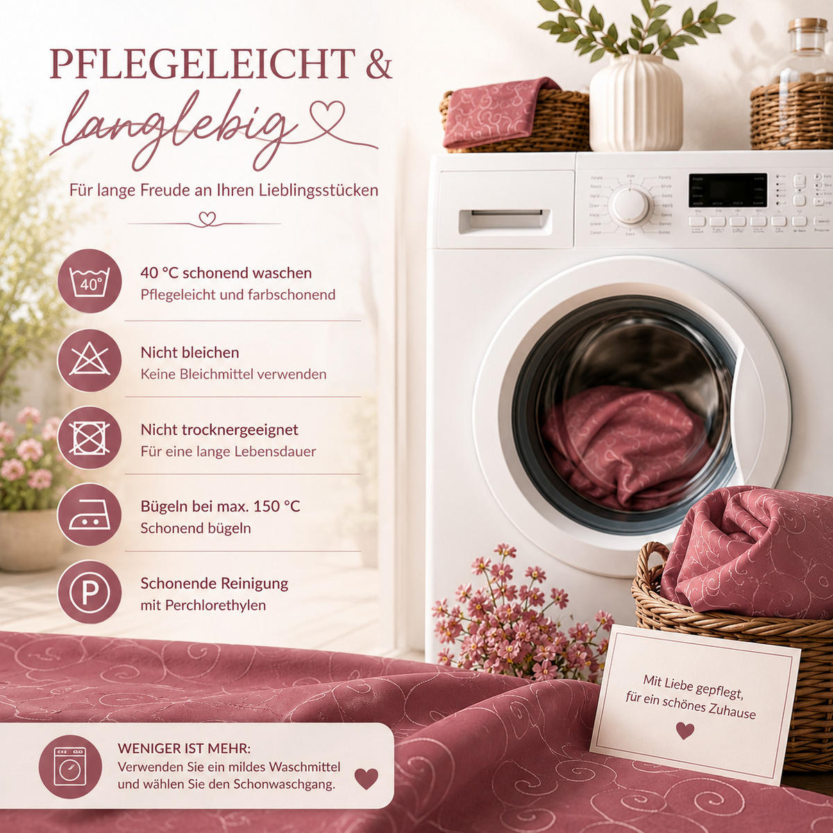 TISCHDECKE 130/340 cm Ornamente Altrosa - Altrosa, Textil (130/340cm) - TiborTex