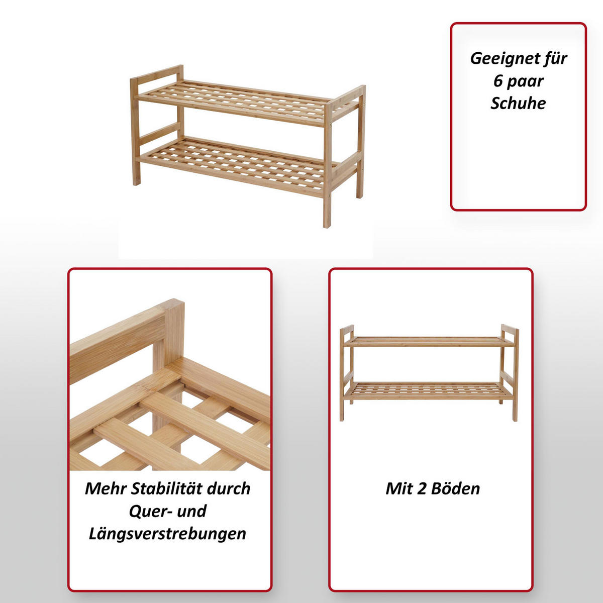 SCHUHREGAL Braun - Braun, Holz (69/35/27cm) - MCW